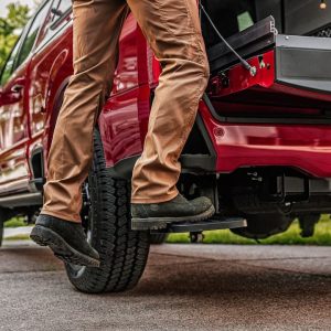 Amp Research Truck Step, Bedstep ™, Bed Frame Mounted/ Driver Side, Single, Flat Step, 300 Pound Weight Capacity, Retractable – 75330-01A