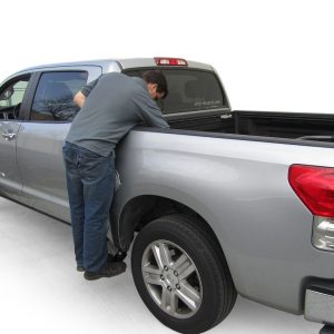 Amp Research Truck Step, Bedstep 2 ™, Side Mounted, Single, Flat Step, 300 Pound Weight Capacity, Retractable, Powder Coated, Black – 75405-01A