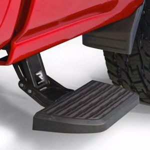 Amp Research Truck Step, Bedstep 2 ™, Side Mounted, Single, Flat Step, 300 Pound Weight Capacity, Retractable, Powder Coated, Black – 75410-01A