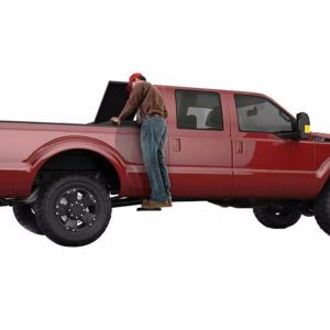 Amp Research Truck Step, Bedstep 2 ™, Side Mounted, Single, Flat Step, 300 Pound Weight Capacity, Retractable, Powder Coated, Black – 75410-01A