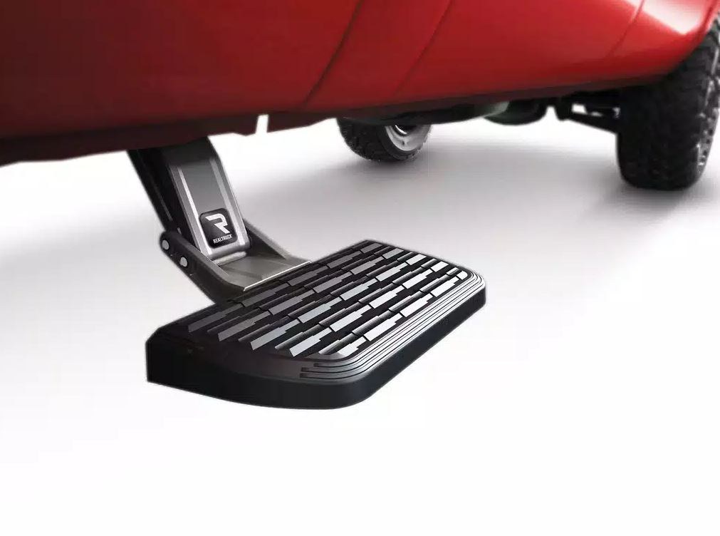 Amp Research Truck Step, Bedstep 2 ™, Side Mounted, Single, Flat Step, 300 Pound Weight Capacity, Retractable, Powder Coated, Black – 75413-01A