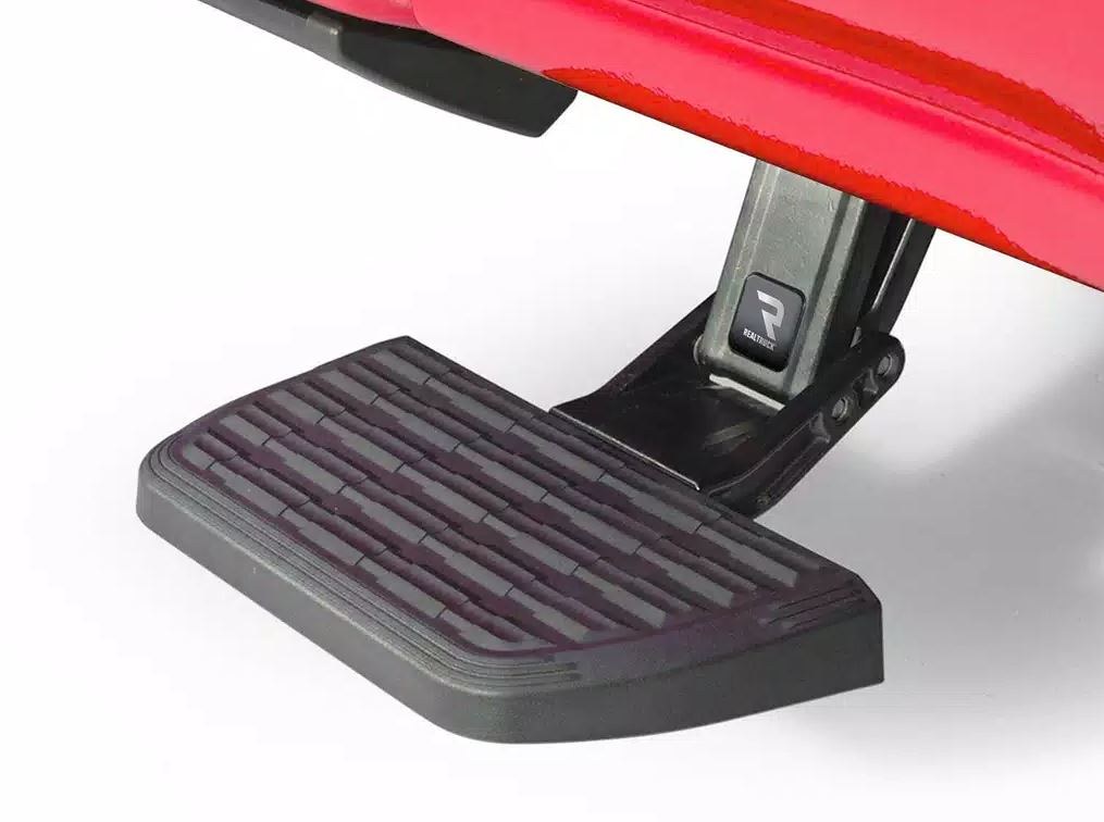 Amp Research Truck Step, Bedstep 2 ™, Side Mounted, Single, Flat Step, 300 Pound Weight Capacity, Retractable, Powder Coated, Black – 75413-01A