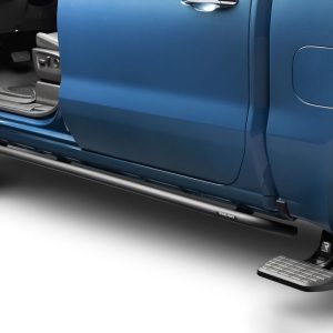 Amp Research Truck Step, Bedstep 2 ™, Side Mounted, Single, Flat Step, 300 Pound Weight Capacity, Retractable, Powder Coated, Black – 75415-01A