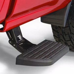 Amp Research Truck Step, Bedstep 2 ™, Side Mounted, Single, Flat Step, 300 Pound Weight Capacity, Retractable, Die Cast Aluminum – 75418-01A