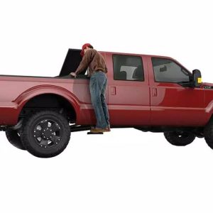 Amp Research Truck Step, Bedstep 2 ™, Side Mounted, Single, Flat Step, 300 Pound Weight Capacity, Retractable, Black, Die Cast Aluminum – 75419-01A