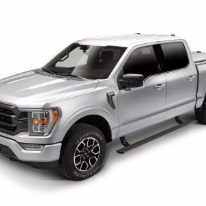 Amp Research Running Board, Powerstep ™, Textured, Black, Die Cast Aluminum, With LED Light System, Rocker Panel Mount – 76140-01A