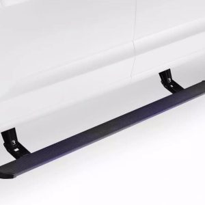 Amp Research Running Board, Powerstep ™, Textured, Black, Die Cast Aluminum, With LED Light System, Rocker Panel Mount – 76140-01A