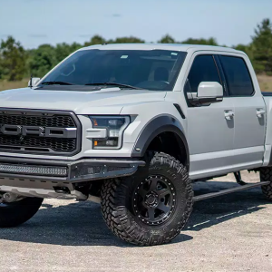 Amp Research Running Board, Powerstep™, Textured Powder Coated, Black, Die Cast Aluminum, With LED Light System, Rocker Panel Mount – 76151-01A