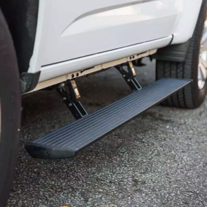 Amp Research Running Board, Powerstep™, Textured Powder Coated, Black, Die Cast Aluminum, With LED Light System, Rocker Panel Mount – 76153-01A