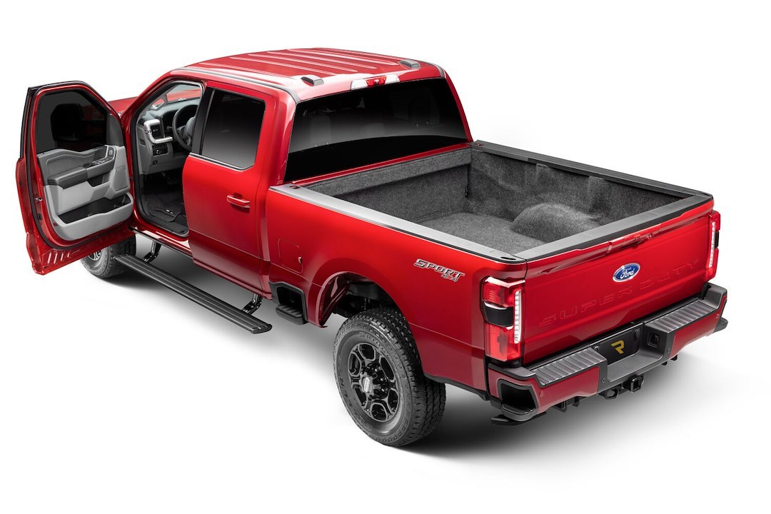 Amp Research Running Board, Powerstep™, Textured Powder Coated, Black, Die Cast Aluminum, With LED Light System, Rocker Panel Mount – 76242-01A