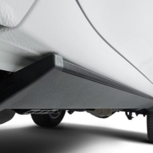 Amp Research Running Board, Powerstep™, Textured Powder Coated, Black, Die Cast Aluminum, With LED Light System, Rocker Panel Mount – 76254-01A