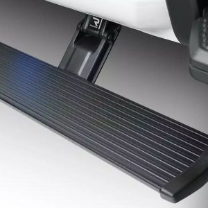 Amp Research Running Board, Powerstep™, Textured Powder Coated, Black, Die Cast Aluminum, With LED Light System, Rocker Panel Mount – 76335-01A