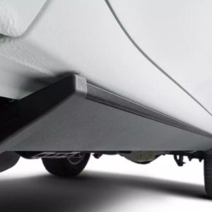 Amp Research Running Board, Powerstep™, Textured Powder Coated, Black, Die Cast Aluminum, With LED Light System, Rocker Panel Mount – 76337-01A