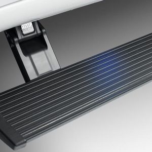 Amp Research Running Board, Powerstep™, Textured Powder Coated, Black, Die Cast Aluminum, With LED Light System, Rocker Panel Mount – 76338-01A