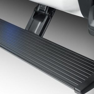 Amp Research Running Board, Powerstep™, Textured Powder Coated, Black, Die Cast Aluminum, With LED Light System, Rocker Panel Mount – 76338-01A