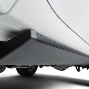 Amp Research Running Board, Powerstep™, Textured Powder Coated, Black, Die Cast Aluminum, With LED Light System, Rocker Panel Mount – 76338-01A