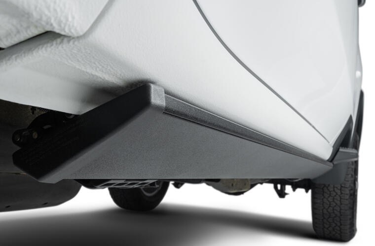 Amp Research Running Board, Powerstep™, Textured Powder Coated, Black, Die Cast Aluminum, With LED Light System, Rocker Panel Mount – 76338-01A