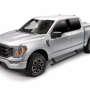 Amp Research Running Board, Powerstep™, Textured Powder Coated, Black, Die Cast Aluminum, With LED Light System, Rocker Panel Mount – 76364-01A