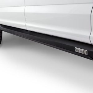 Amp Research Running Board, Powerstep ™ XL, Textured, Black, Die Cast Aluminum, With LED Light System, Rocker Panel Mount – 77152-01A