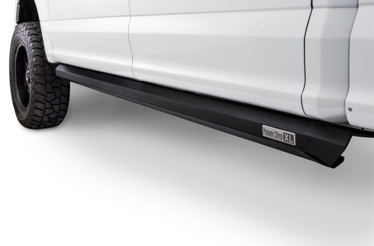 Amp Research Running Board, Powerstep ™ XL, Textured, Black, Die Cast Aluminum, With LED Light System, Rocker Panel Mount – 77152-01A