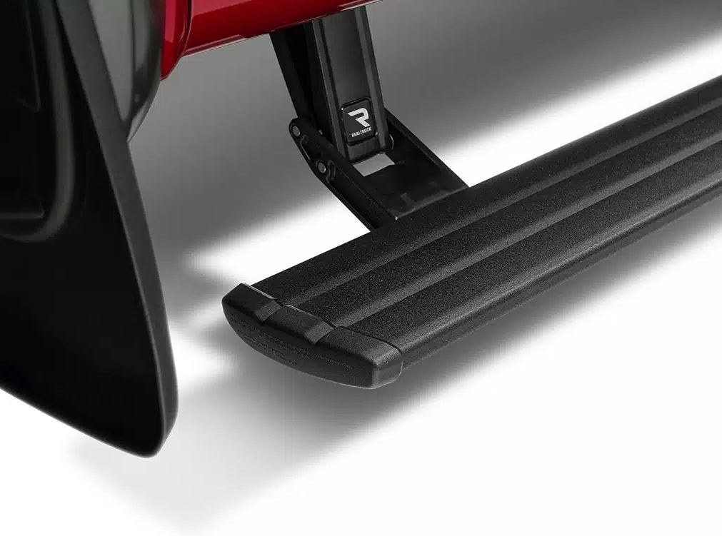 Amp Research Running Board, Powerstep™ Smart Series, Textured, Black, Aluminum, With LED Light System, Rocker Panel Mount – 86127-01A