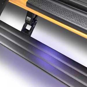 Amp Research Running Board, Powerstep™ Smart Series, Textured, Black, Die Cast Aluminum, With LED Light System, Rocker Panel Mount – 86140-01A
