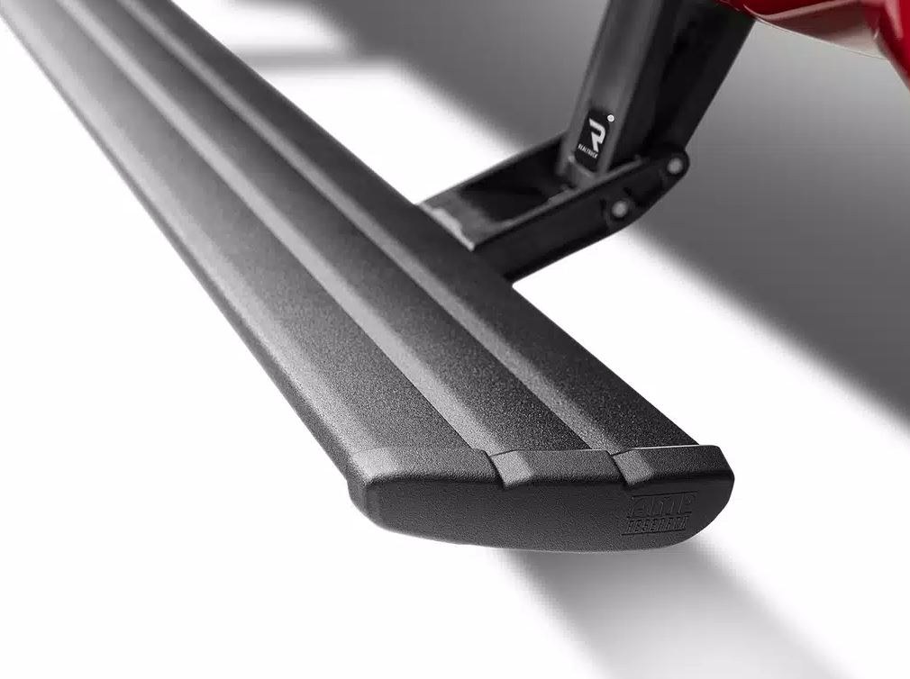 Amp Research Running Board, Powerstep™ Smart Series, Textured, Black, Die Cast Aluminum, With LED Light System, Rocker Panel Mount – 86154-01A