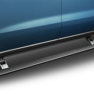 Amp Research Running Board, Powerstep™ Smart Series, Textured, Black, Die Cast Aluminum, With LED Light System, Rocker Panel Mount – 86255-01A