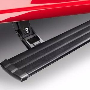Amp Research Running Board, Powerstep™ Vision, Textured Powder Coated, Matte Black, Cast Aluminum, With Remote Operated LED Light System – 96242-01A