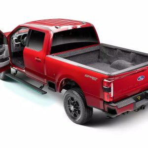 Amp Research Running Board, Powerstep™ Vision, Textured Powder Coated, Matte Black, Cast Aluminum, With Remote Operated LED Light System – 96242-01A