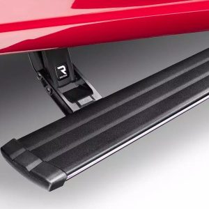Amp Research Running Board, Powerstep™ Vision, Textured Powder Coated, Black, Cast Aluminum, With Remote Operated LED Light System – 96252-01A