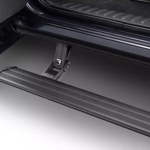 Amp Research Running Board, Powerstep™ Vision, Textured Powder Coated, Matte Black, Cast Aluminum, With Remote Operated LED Light System – 96338-01A
