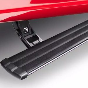 Amp Research Running Board, Powerstep™ Vision, Textured Powder Coated, Matte Black, Cast Aluminum, With Remote Operated LED Light System – 96363-01A
