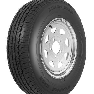Americana Tire/ Wheel Assembly, KR35, 15 Inch Diameter X 5.5 Inch Width, 8 Split Spoke, 2 Piece Welded Steel Construction, Galvanized – 32257