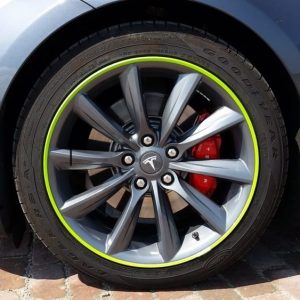 Alloygator Wheel Protector, Exclusive Profile, For Use with 12 to 24 Inch Diameter Wheels, Green, Adhesive and Clip Attachment – K4GRNEXC