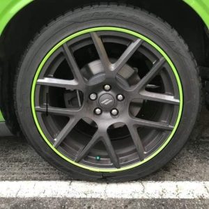 Alloygator Wheel Protector, Exclusive Profile, For Use with 12 to 24 Inch Diameter Wheels, Green, Adhesive and Clip Attachment – K4GRNEXC