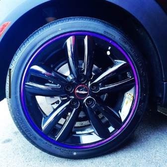 Alloygator Wheel Protector, Exclusive Profile, For Use with 12 to 24 Inch Diameter Wheels, Purple, Adhesive and Clip Attachment – K4PRPLEXC