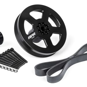 Apr Supercharger Pulley, 57.75 Millimeter Drive Pulley, 187 Millimeter Crank Pulley, Aluminum/ T304 Stainless Steel, Press on, With Belt – MS100184