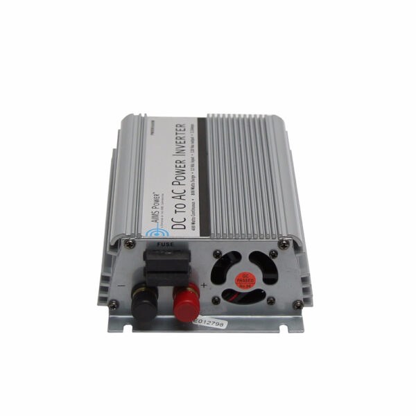 Aims Power Power Inverter, Modified Sine Wave, Inverts 12 Volt DC to 120 Volt AC, 400 Watt, 0.4 Amp, 90 Percent Efficiency, Dual Outlet – PWRINV400W