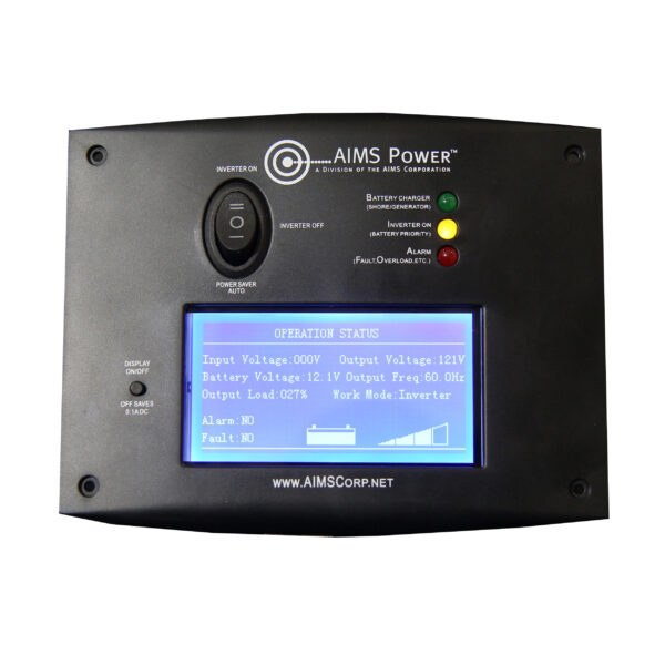 Aims Power Power Inverter Remote Control, For Aims Power Lf Series Inverters, Lcd Display with LED Indicator, Textured, Black – REMOTELF