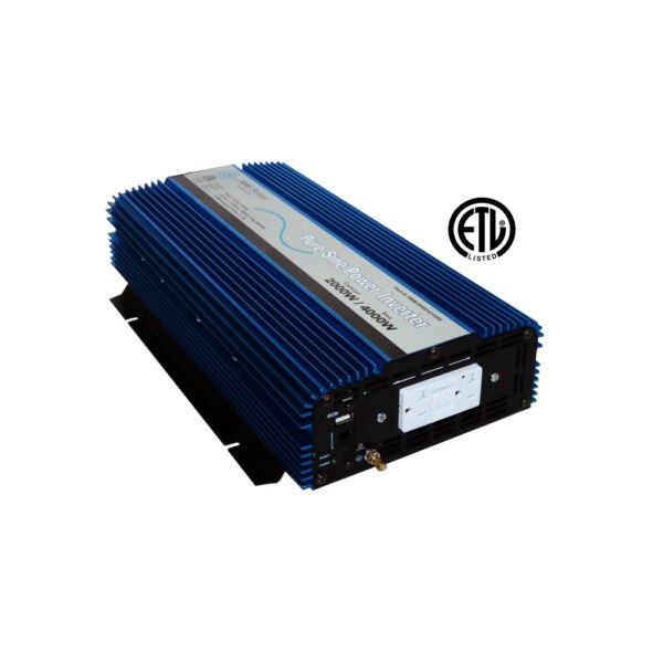 Aims Power Power Inverter, Pure Sine Wave, Inverts 12 Volt DC to 120 Volt AC, 2000 Watt, 4000 Watt Surge Capacity – PWRI200012120S
