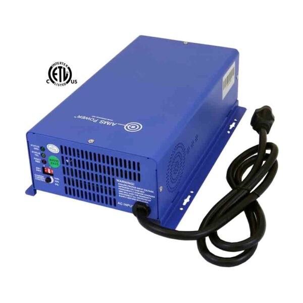 Aims Power Battery Charger, For 12/ 24 Volt Lead-Acid/ Gel/ AGM/ LiFePo4 Batteries, 75 Ampere Power Supply, 3 Stage – CON120AC12/24DC