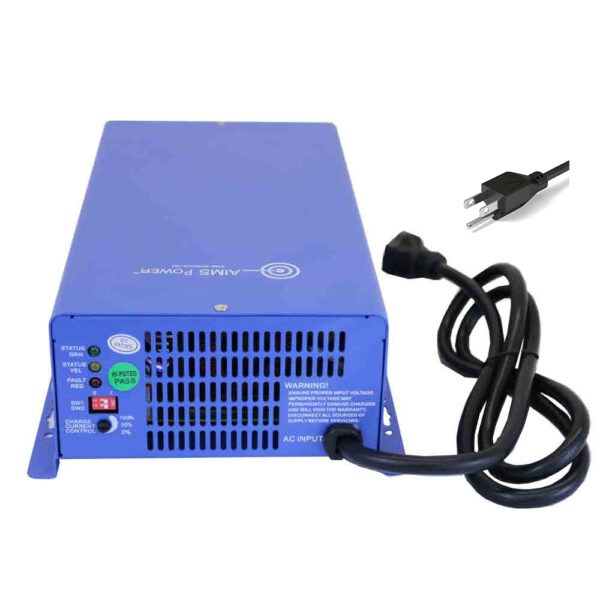 Aims Power Battery Charger, For 12/ 24 Volt Lead-Acid/ Gel/ AGM/ LiFePo4 Batteries, 75 Ampere Power Supply, 3 Stage – CON120AC12/24DC