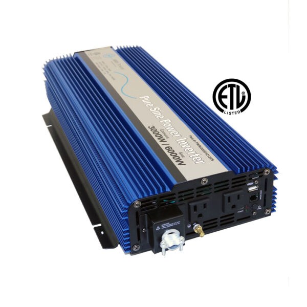 Aims Power Power Inverter, Pure Sine Wave, Inverts 12 Volt DC to 120 Volt AC, 3000 Watt, 6000 Watt Surge Capacity – PWRI300012120S