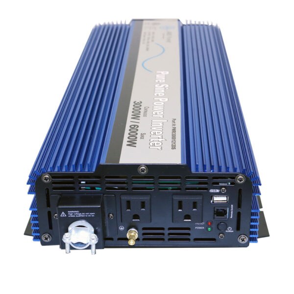 Aims Power Power Inverter, Pure Sine Wave, Inverts 12 Volt DC to 120 Volt AC, 3000 Watt, 6000 Watt Surge Capacity – PWRI300012120S