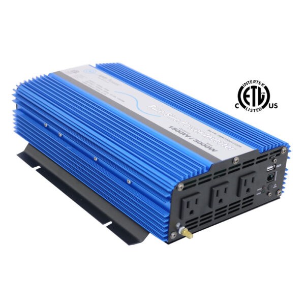 Aims Power Power Inverter, Pure Sine Wave, Inverts 12 Volt DC to 120 Volt AC, 1500 Watt, 3000 Watt Surge Capacity – PWRI150012120S