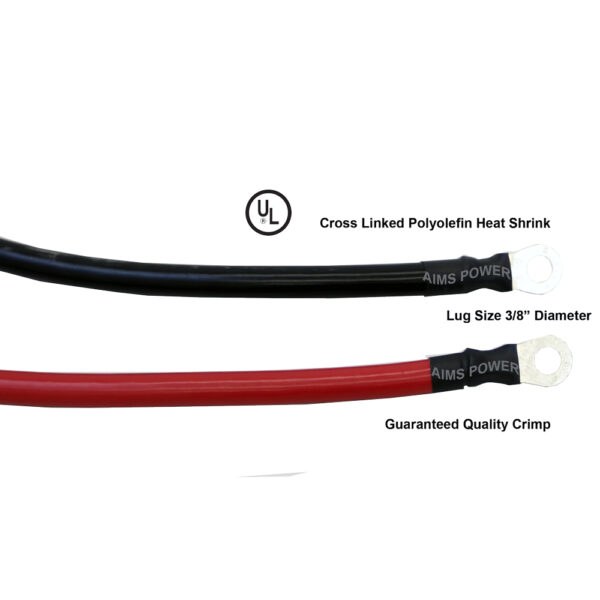 Aims Power Battery Cable, Eyelet Terminal, Red Positive, 8 Gauge, 1 Foot, Ul/ Csa Standard – CBL01FT8AWGRED