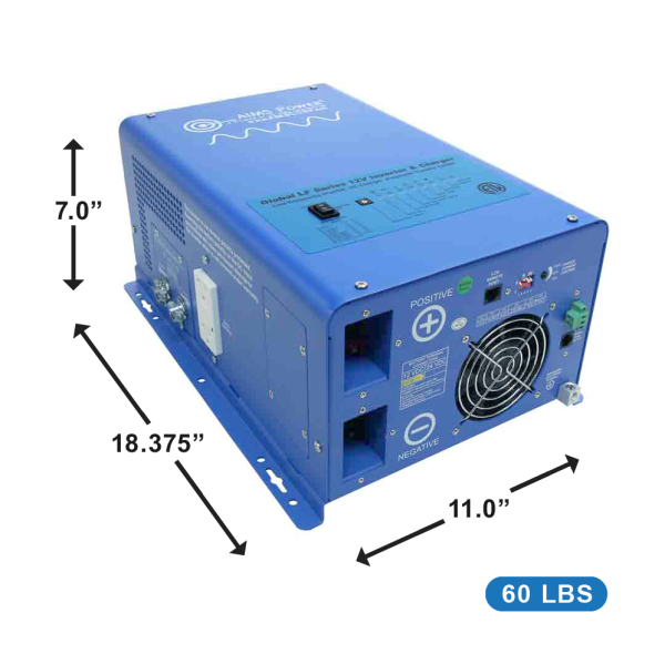 Aims Power Power Inverter/ Battery Charger, Global Lf Series, For 12 Volt Batteries – PICOGLF3K12050BY
