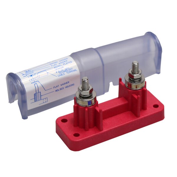 Aims Power Fuse Block, 300 Amp Up to 500 Amp, Uses Anl Fuses, With Protective Cover, 9/32 Inch Stud – ANLFH500