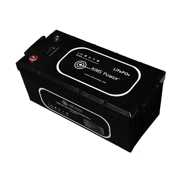 Aims Power Battery, Group 6D, 12.8 Volt, 300 Ampere Hour Capacity, M8 Threaded Stud Top Terminals, Lithium Iron Phosphate Style (LiFePO4) – LFP12V300A